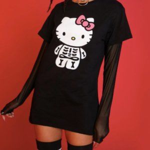 BRAND NEW HELLO KITTY PUNK ROCK T-SHIRT WITH MESH